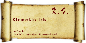 Klementis Ida névjegykártya