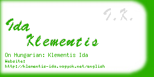 ida klementis business card